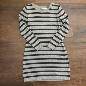 Banana Republic Grey Striped Sweater Dress